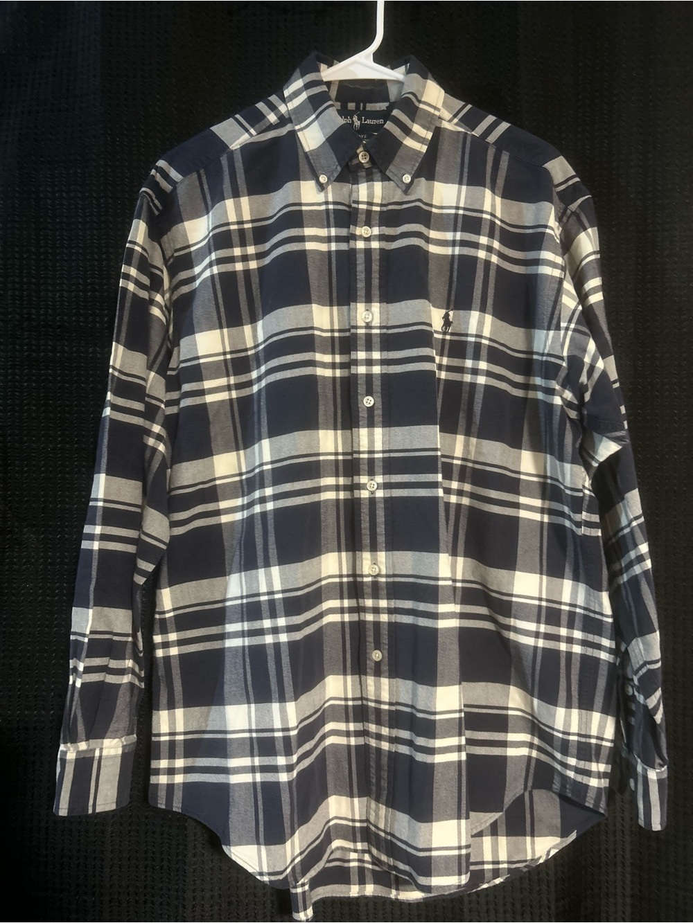 Ralph Lauren Men’s Blake Navy & White Plaid Button-Down Shirt